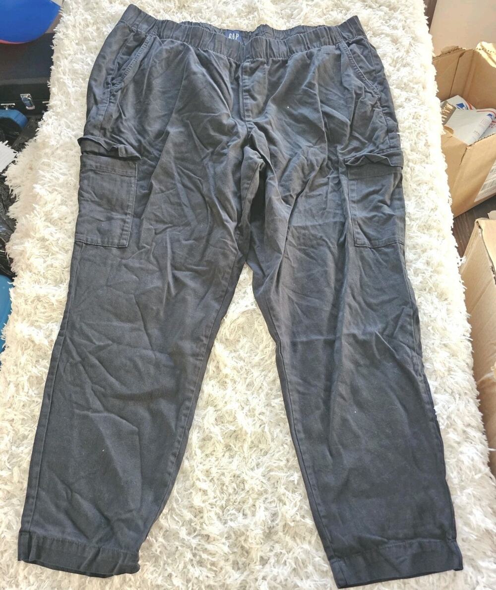 Gap Cotton Lyocell Cargo Pants Women XXL Elastic Waist Utility Relaxed Trousers